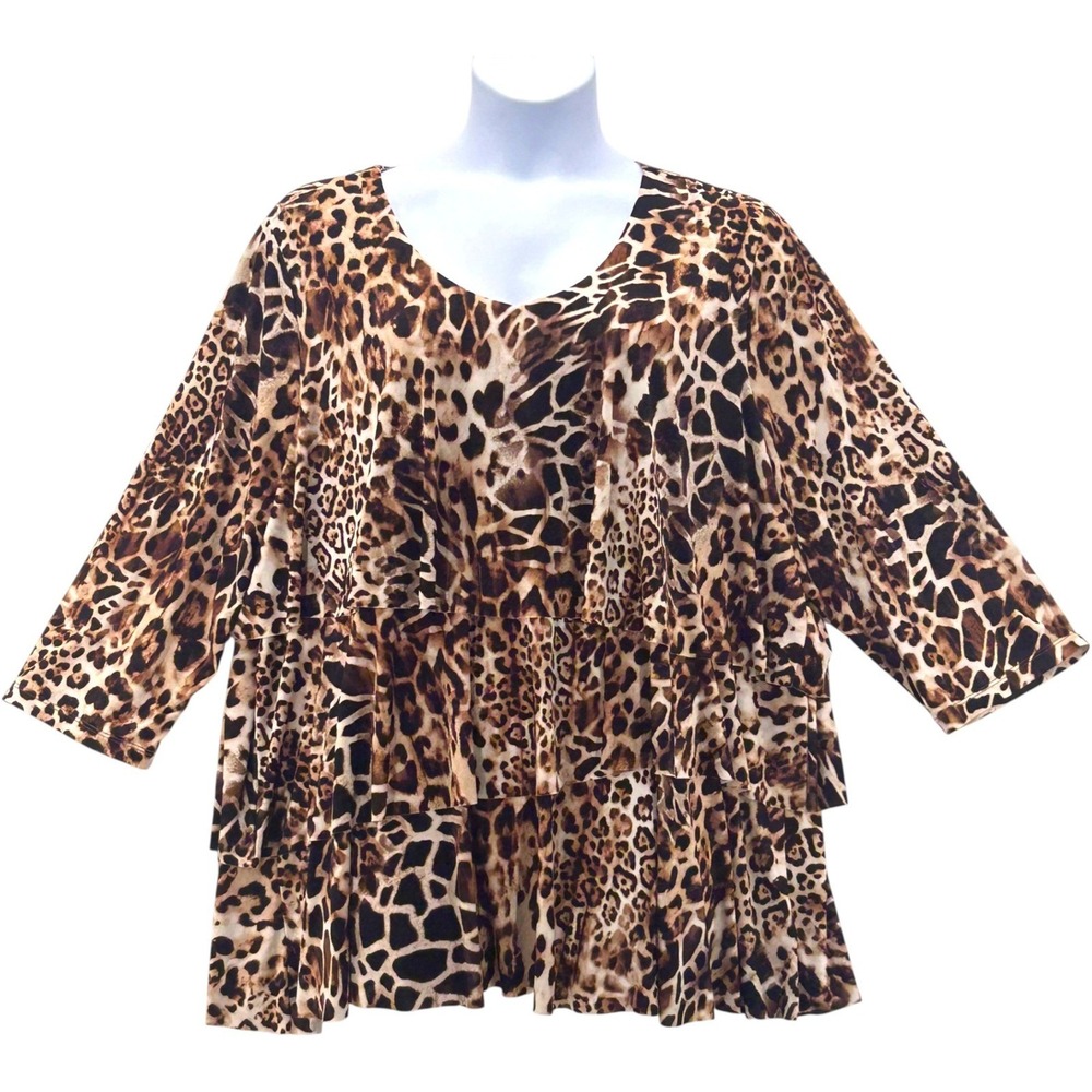Susan Graver Leopard Print Top 3X‎